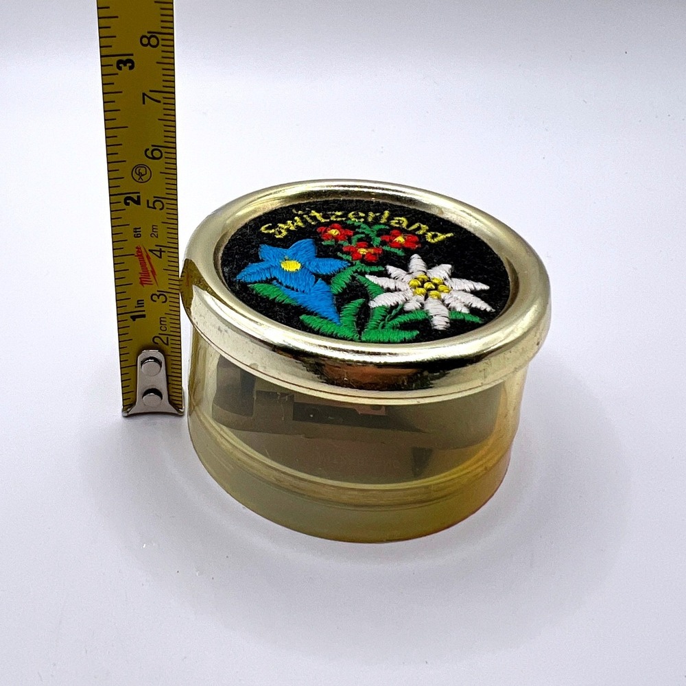 Mapsa Music Box Set Small Gold Vintage Swiss Edelweiss Zermatt Excellent - Picture 3 of 7